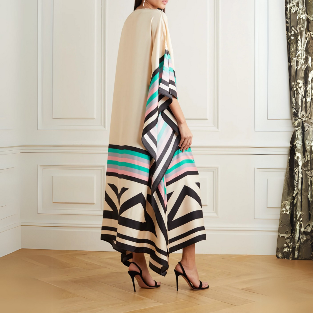 Maëlle - Robe longue élégante avec manches chauve-souris