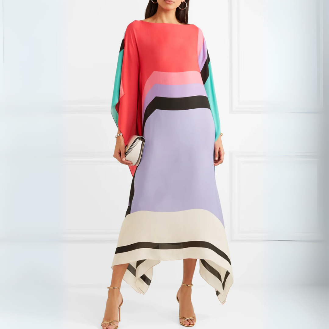 Maëlle - Robe longue élégante avec manches chauve-souris