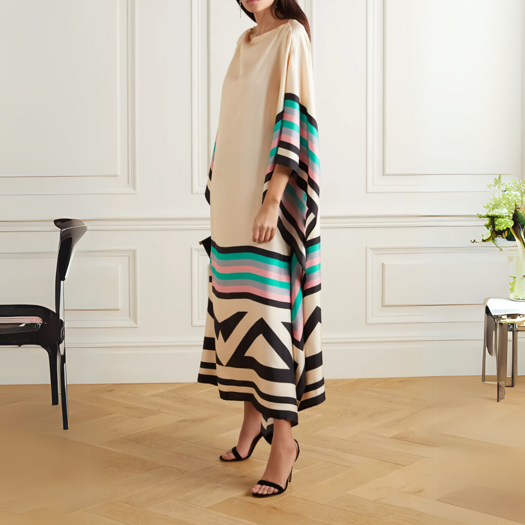 Maëlle - Robe longue élégante avec manches chauve-souris