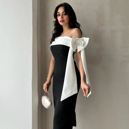 Gabrielle - Robe bustier avec nœud