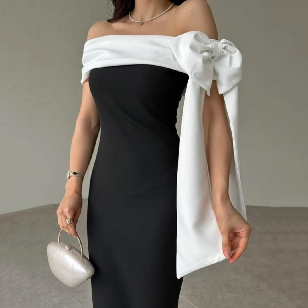 Gabrielle - Robe bustier avec nœud