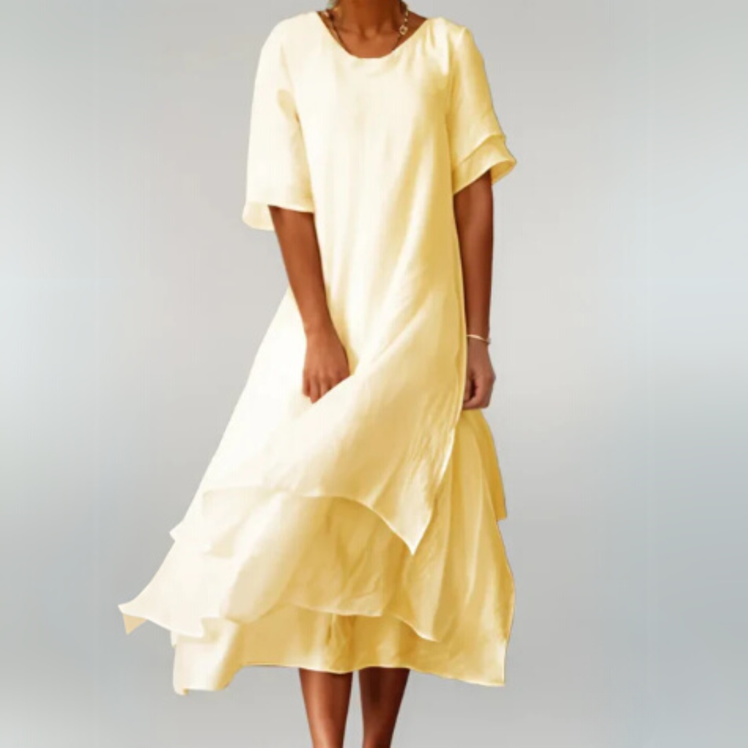 Jeanne - Robe longue élégante en coton