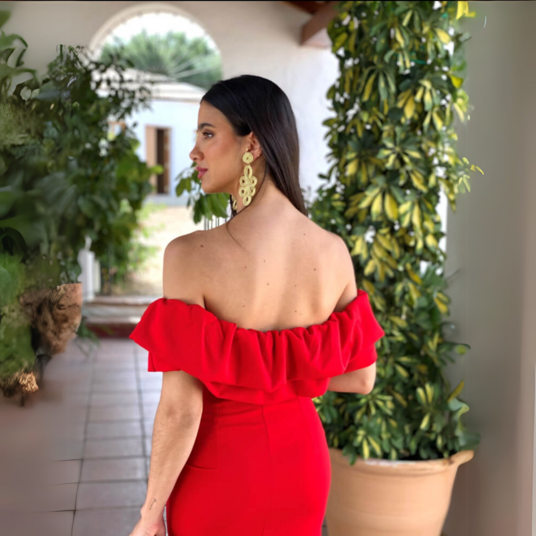 Laure - Robe élégante à épaules découvertes